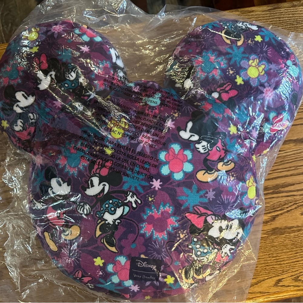 Mickey head pillow from Vera Bradley- festers Mickey and Minnie- very soft NWT